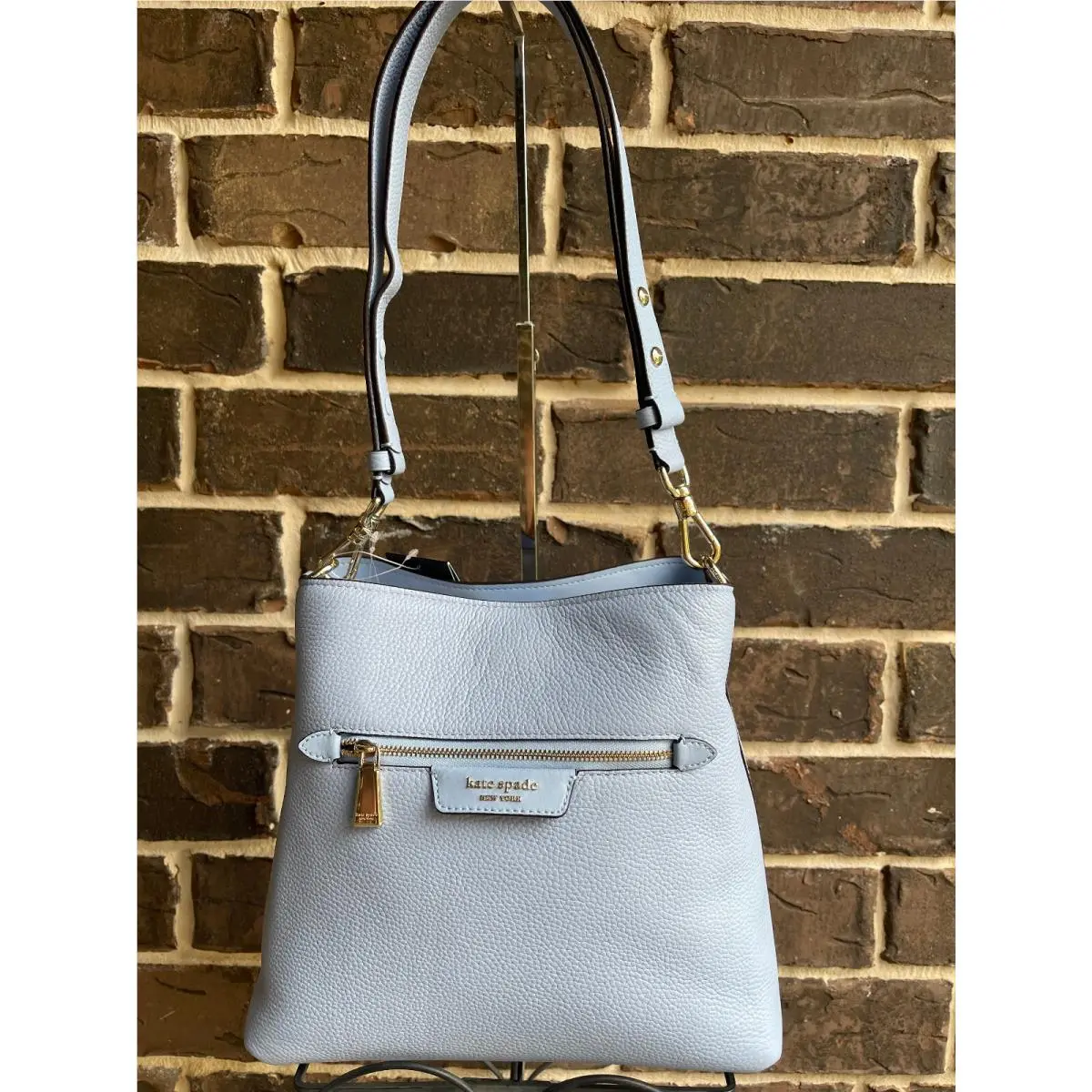 Kate Spade Hudson Pebbled Leather Shoulder Bag North Star Blue