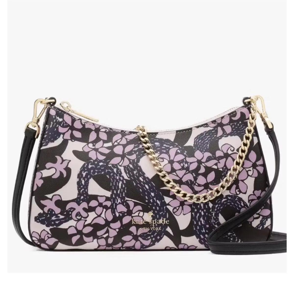Kate Spade Snake Garden Printed Med Convertible Crossbody Bag