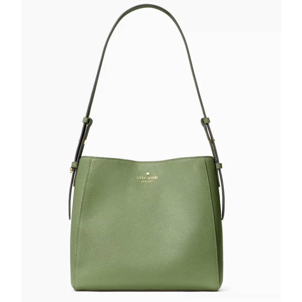 New Kate Spade Juliette Medium Bucket Pebble Leather Cedar Stand