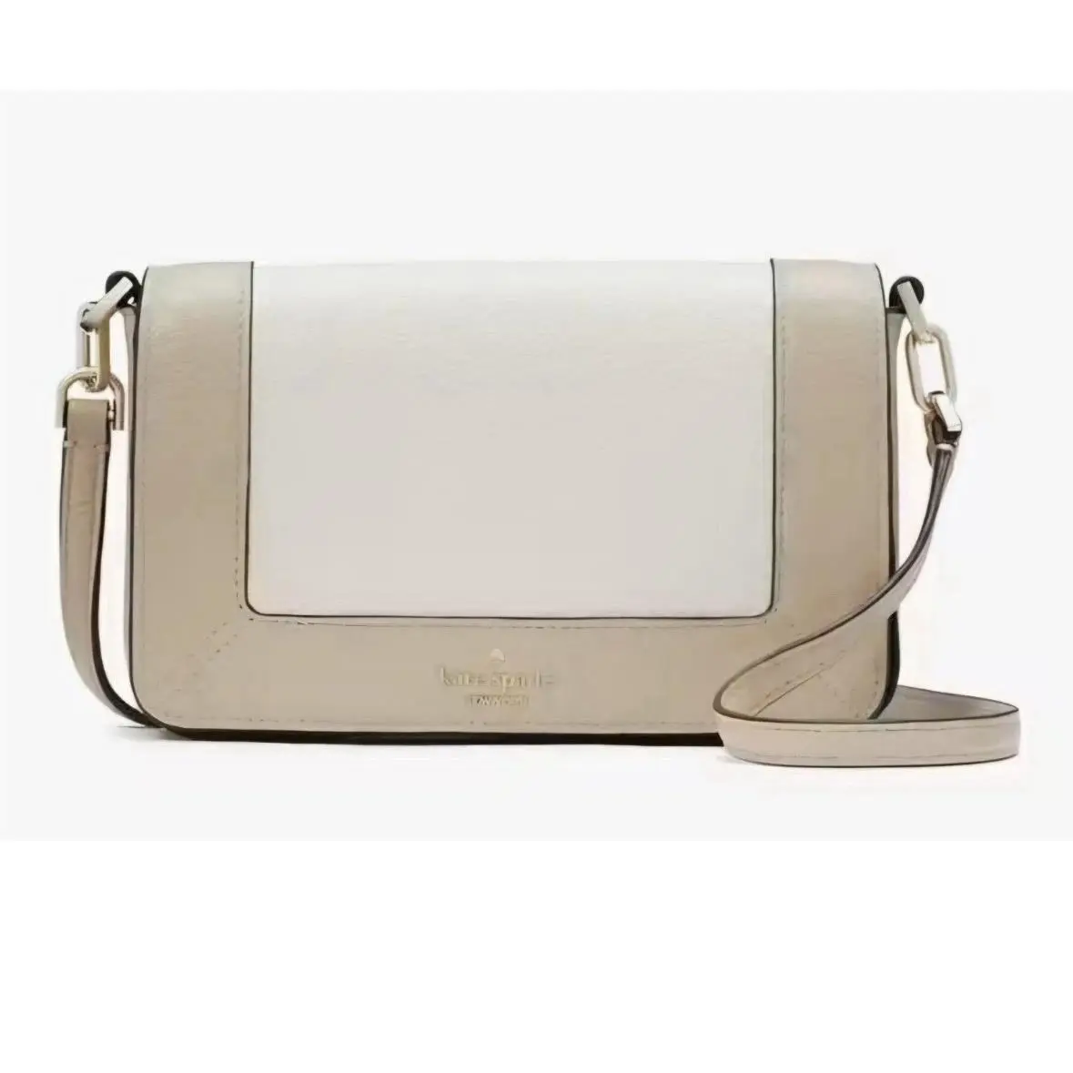 Crossbody Leather Handbag Sand Cream Colorblock Mini Flap by Kate Spade
