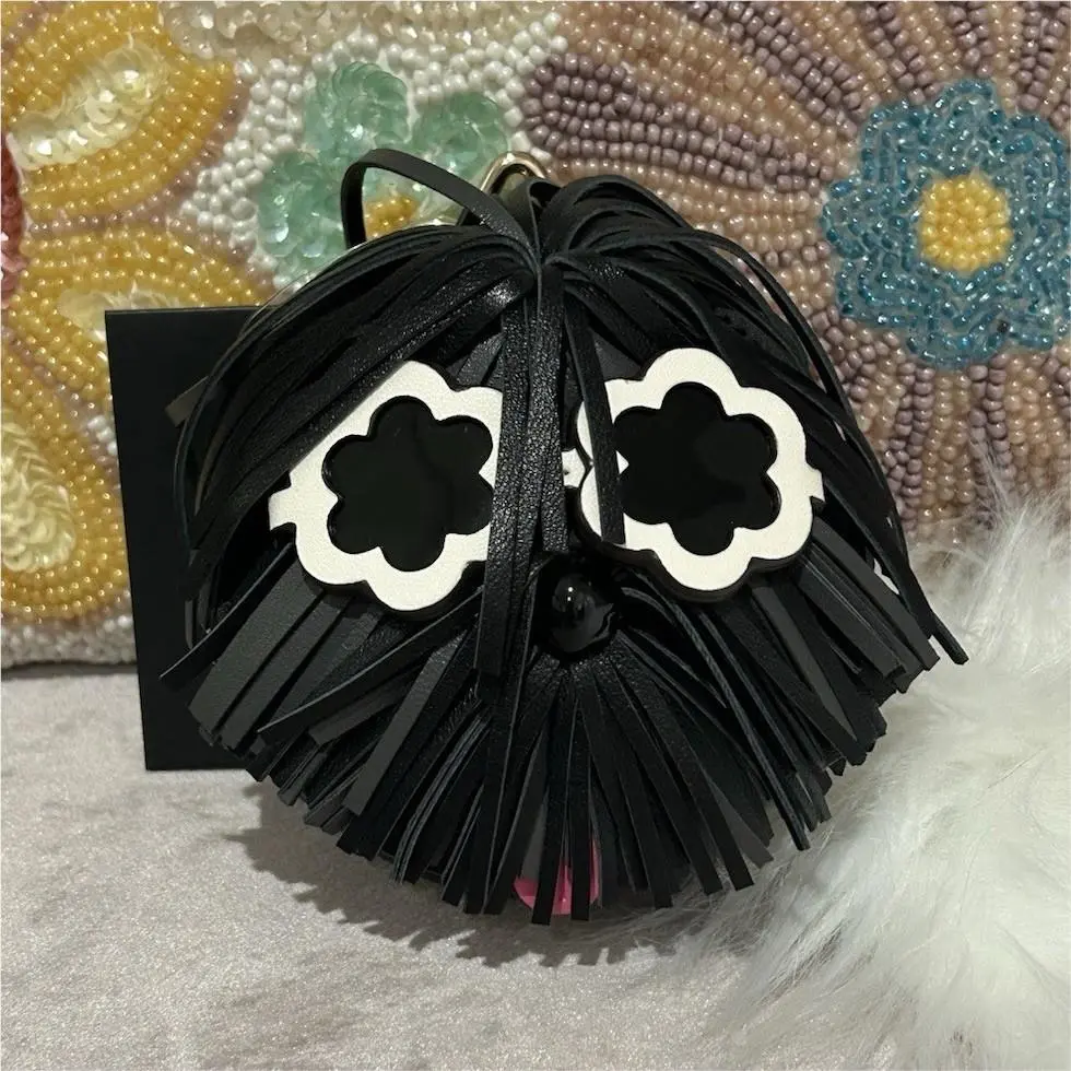 New York Black Shaggy Dog Coin Purse/bag Charm/keycha by Kate Spade
