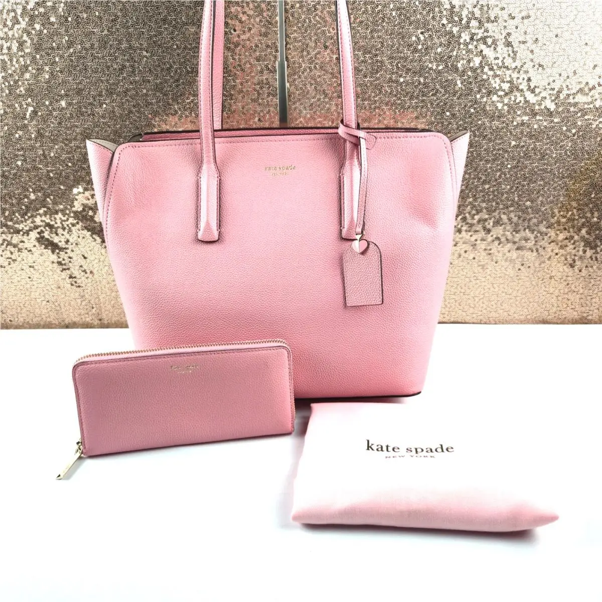 Kate Spade Margaux Shoulder Handbag Purse Medium Bright Carnation Zip W/wallet