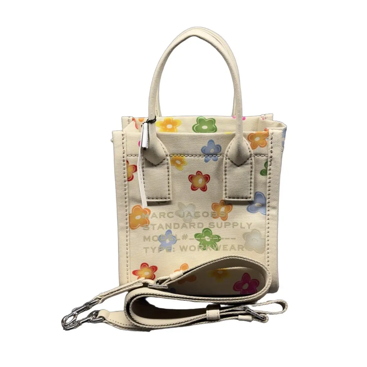 Marc Jacobs Standard Supply Mini Tote Bag Womens White Multi Floral Canvas