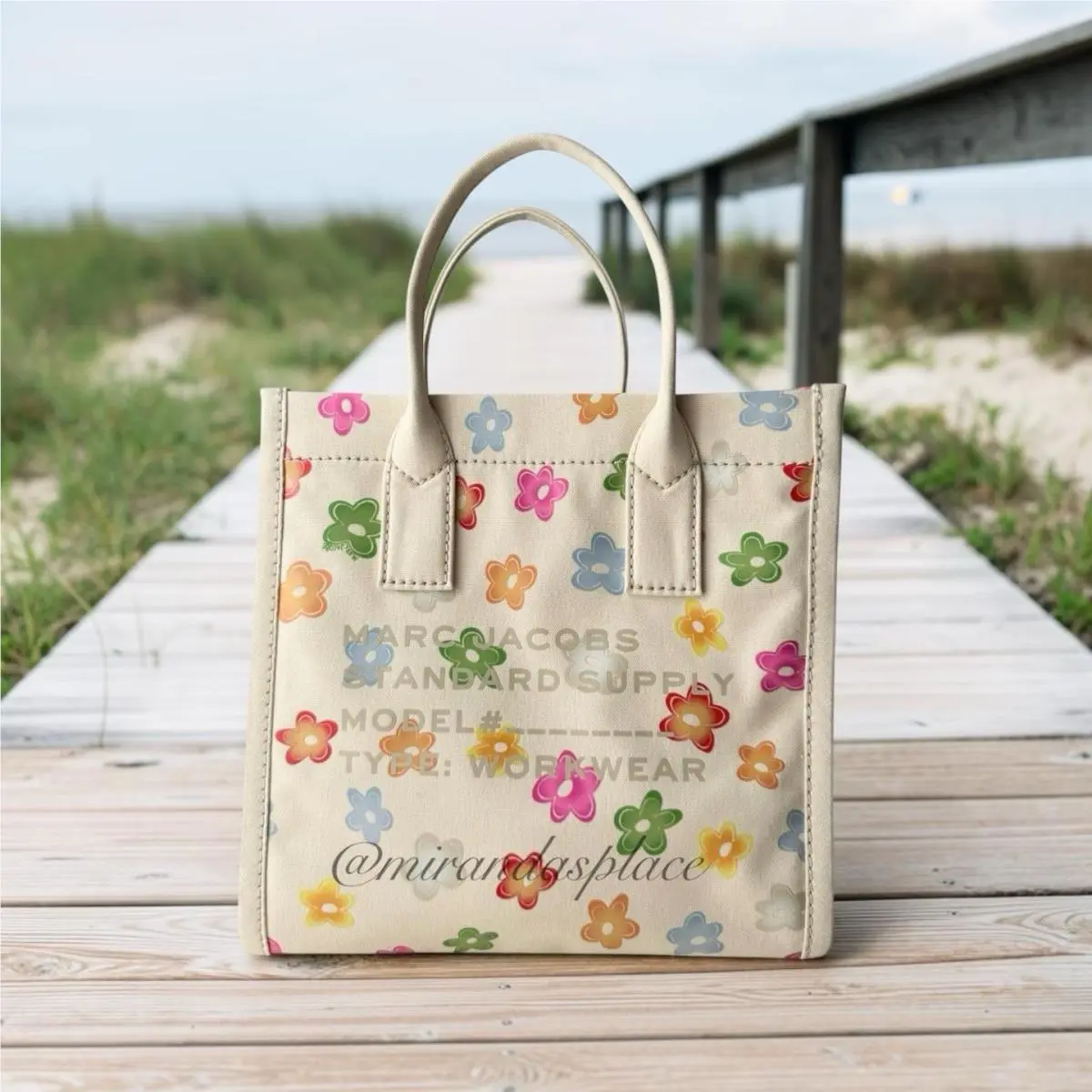 Marc Jacobs Beige Multi-floral Medium Standard Supply Tote Bag