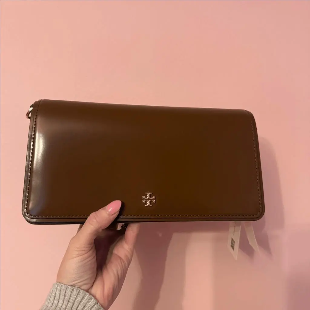 Tory Burch Tory Burch Emerson Convertible Crossbody Patent Brown