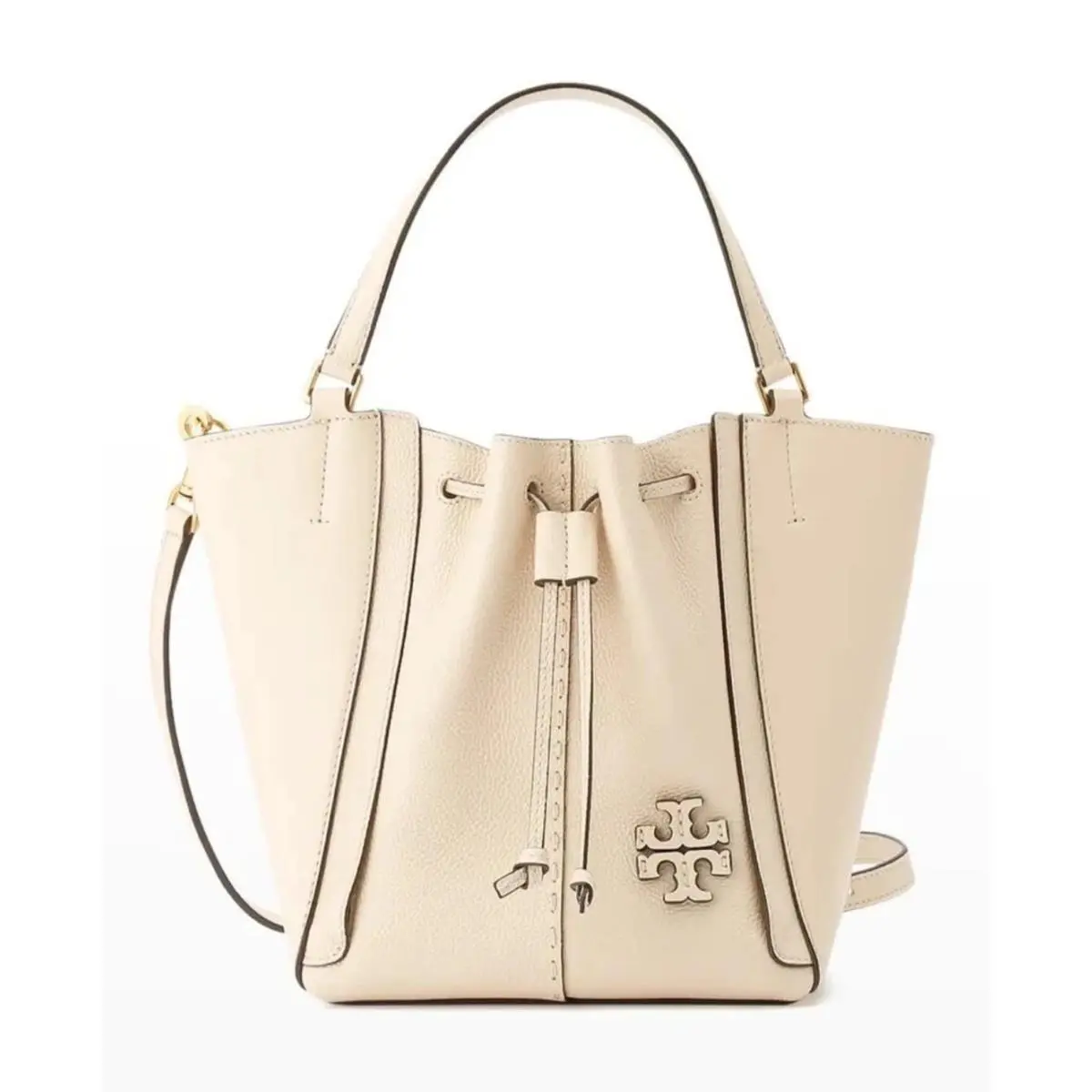 Tory Burch Mcgraw Dragonfly Drawstring Shoulder Bag Brie with Dust Bag