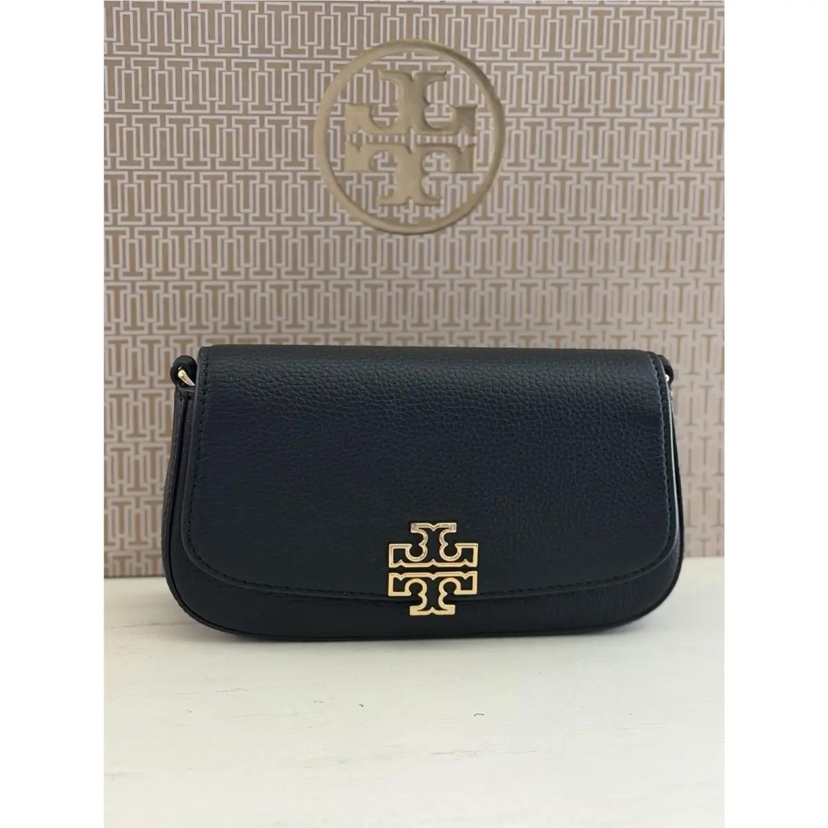 Tory Burch Britten 138772 Convertible Leather Crossbody in Black