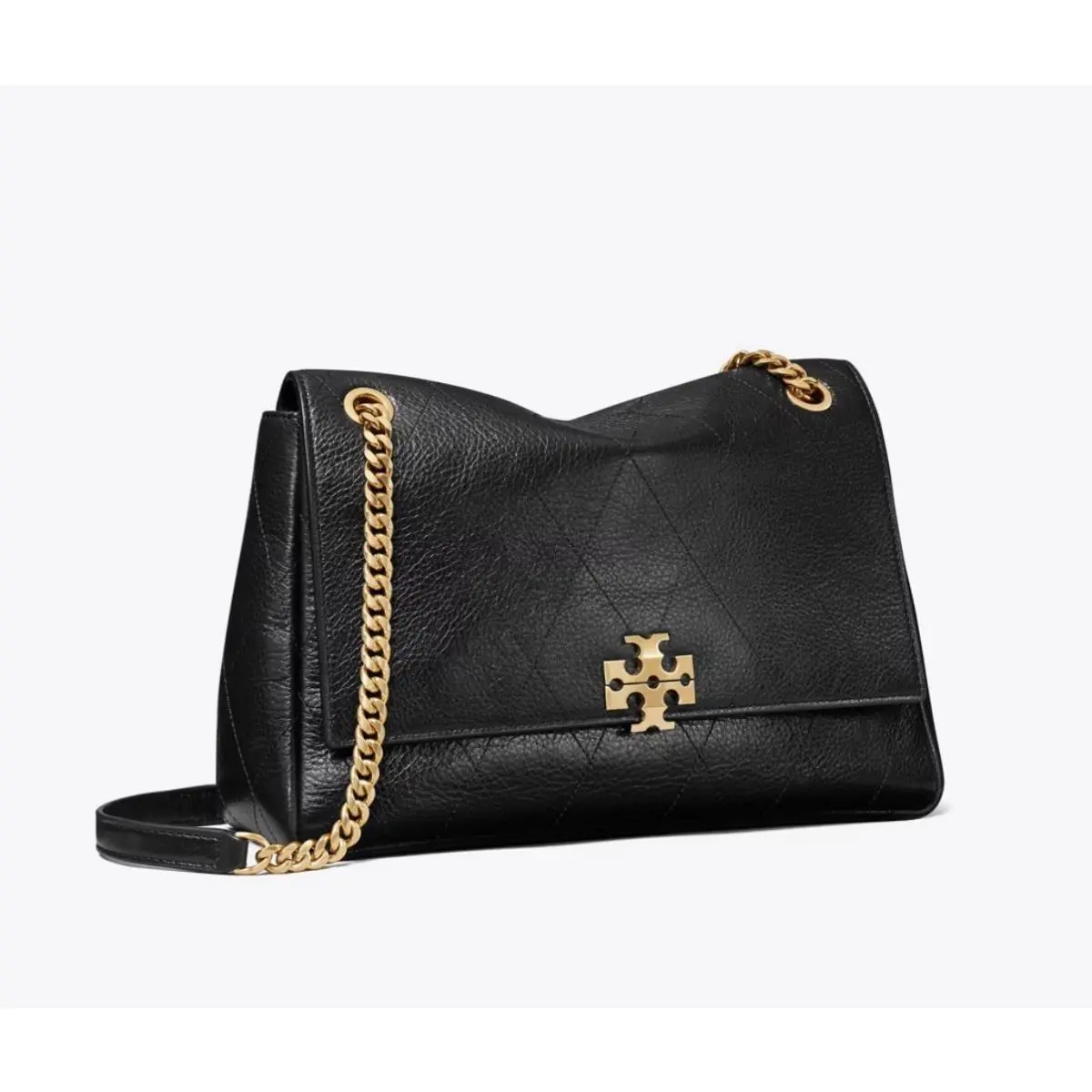 Tory Burch Charlie Quilted Shoulder Bag in Black