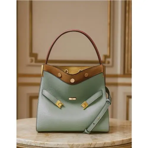 Tory Burch Lee Radziwill Small Double Rivulet Blue Satchel/shoulder Bag
