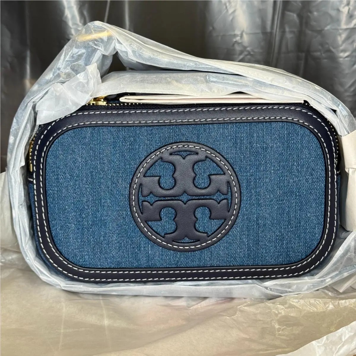 Tory Burch Mini Miller Denim Crossbody Bag