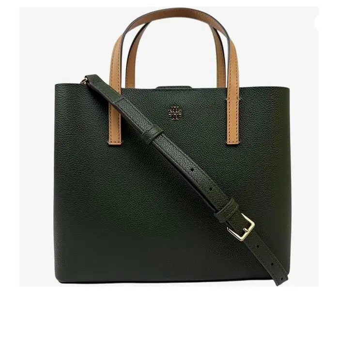 Tory Burch Blake Small Tote 177133 Basil Pebbled Leather
