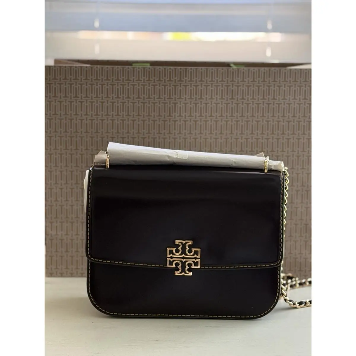 Tory Burch 141021 Britten Medium Adjustable Shoulder Bag Leather Tempranillo