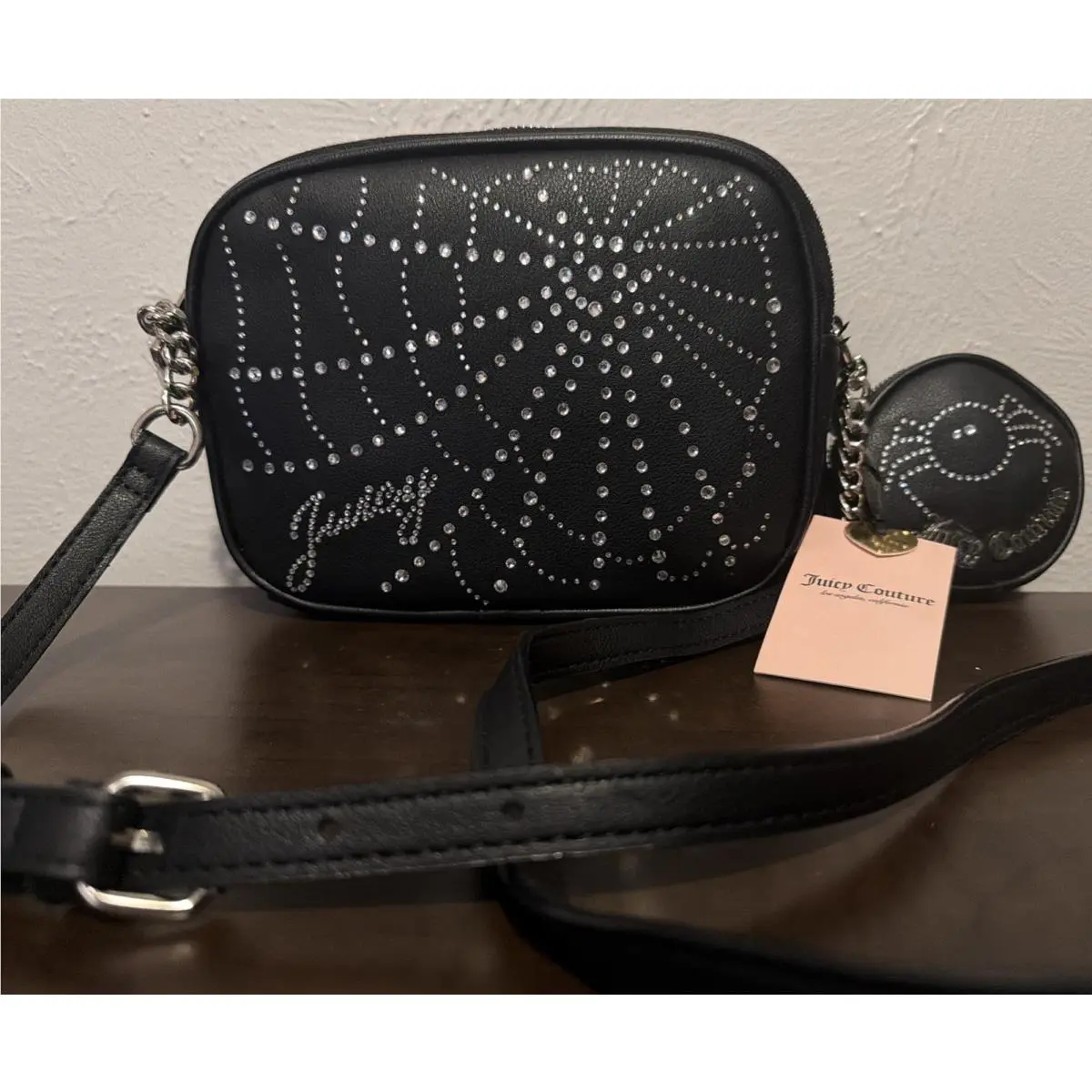 Juicy Couture Haunted Couture Camera Cross-body Bag Spider Themed/crystals