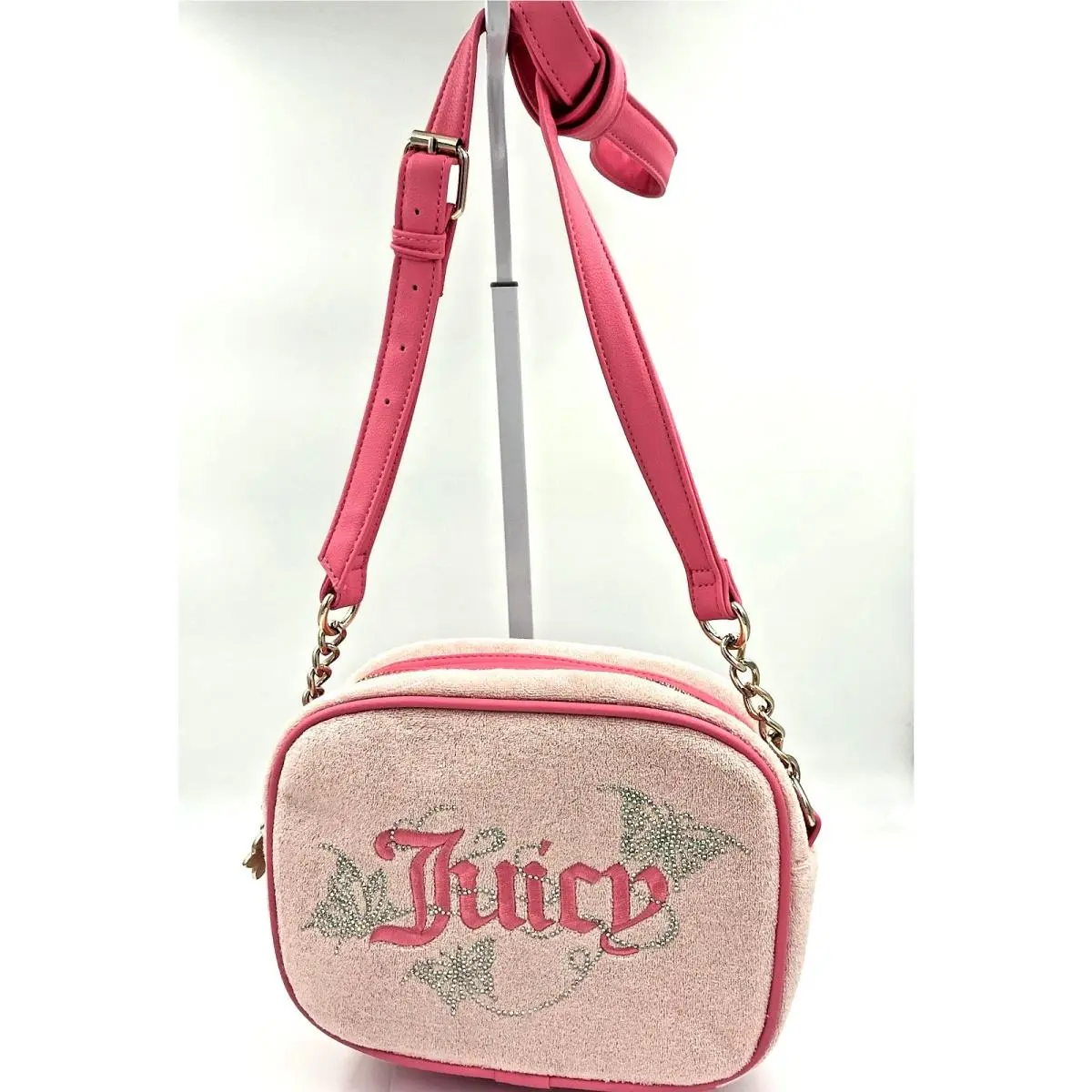 Juicy Couture Wingin It Crossbody Camera Bag Butterfly Design Pink Diamond