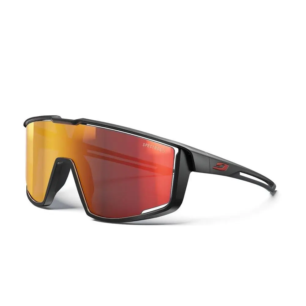 Julbo Fury Performance Sunglasses - Black/red Frame - Smoke W/multilayer Rose