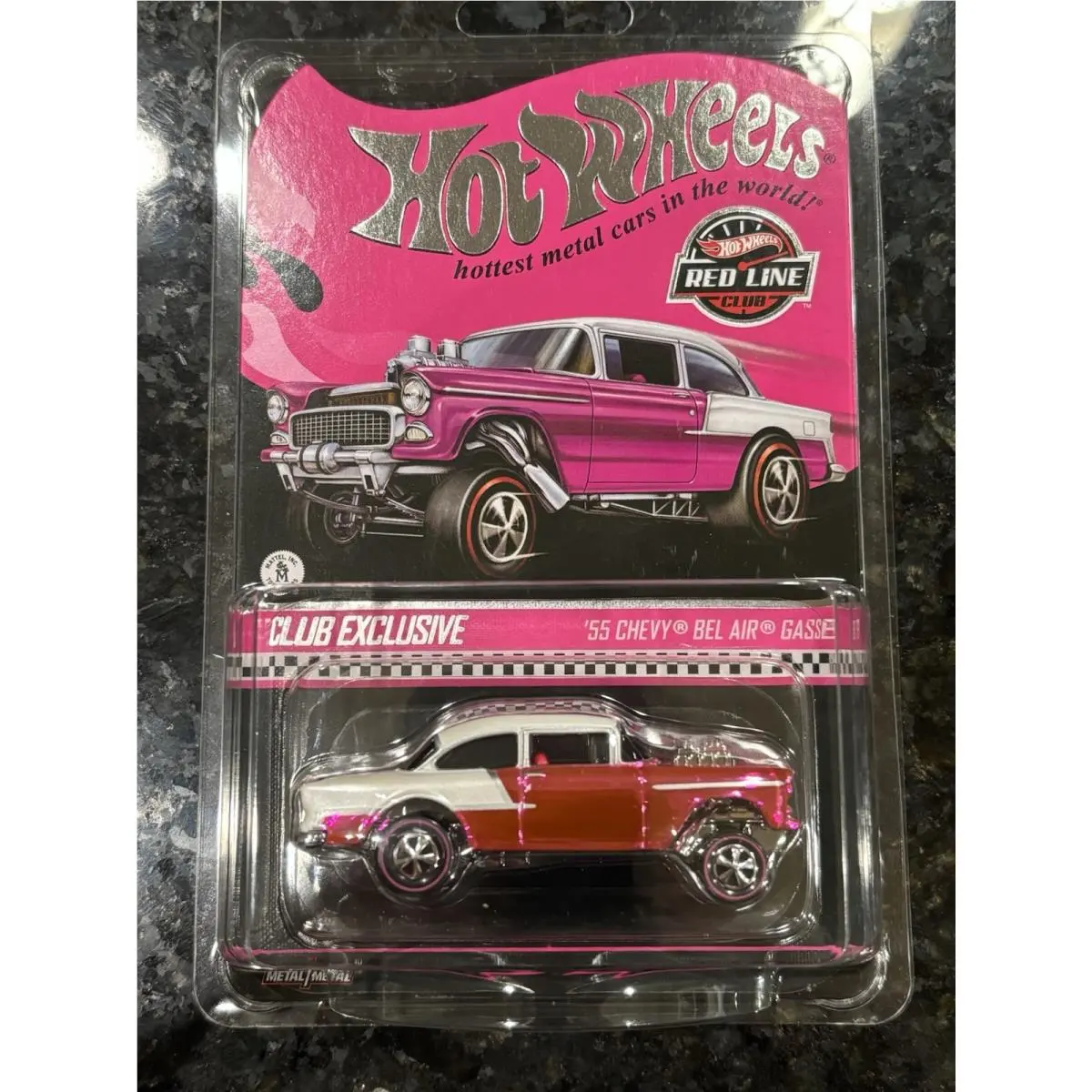 2025 Hot Wheels Rlc Pink 55 Chevy Gasser Never Opened In Protective Shell