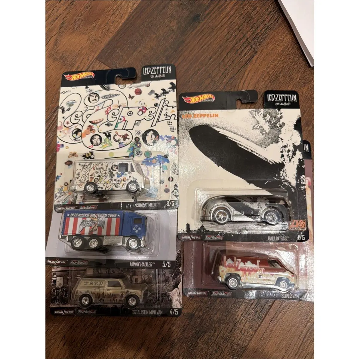 2019 Hot Wheels Premium Pop Culture Real Riders Led Zeppelin Set Of 5