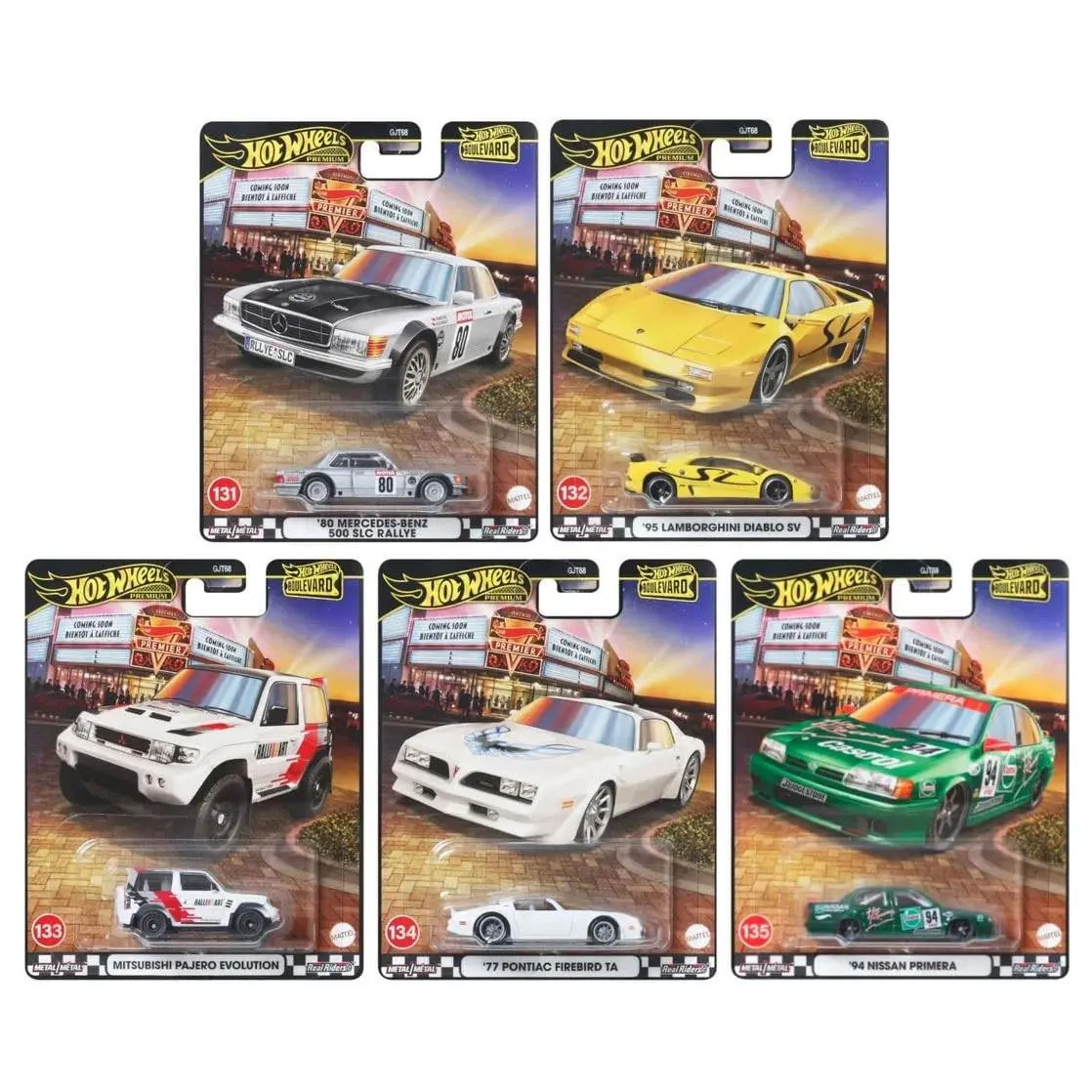 Hot Wheels Boulevard Premium 5-Car Bundle GJT68-958D