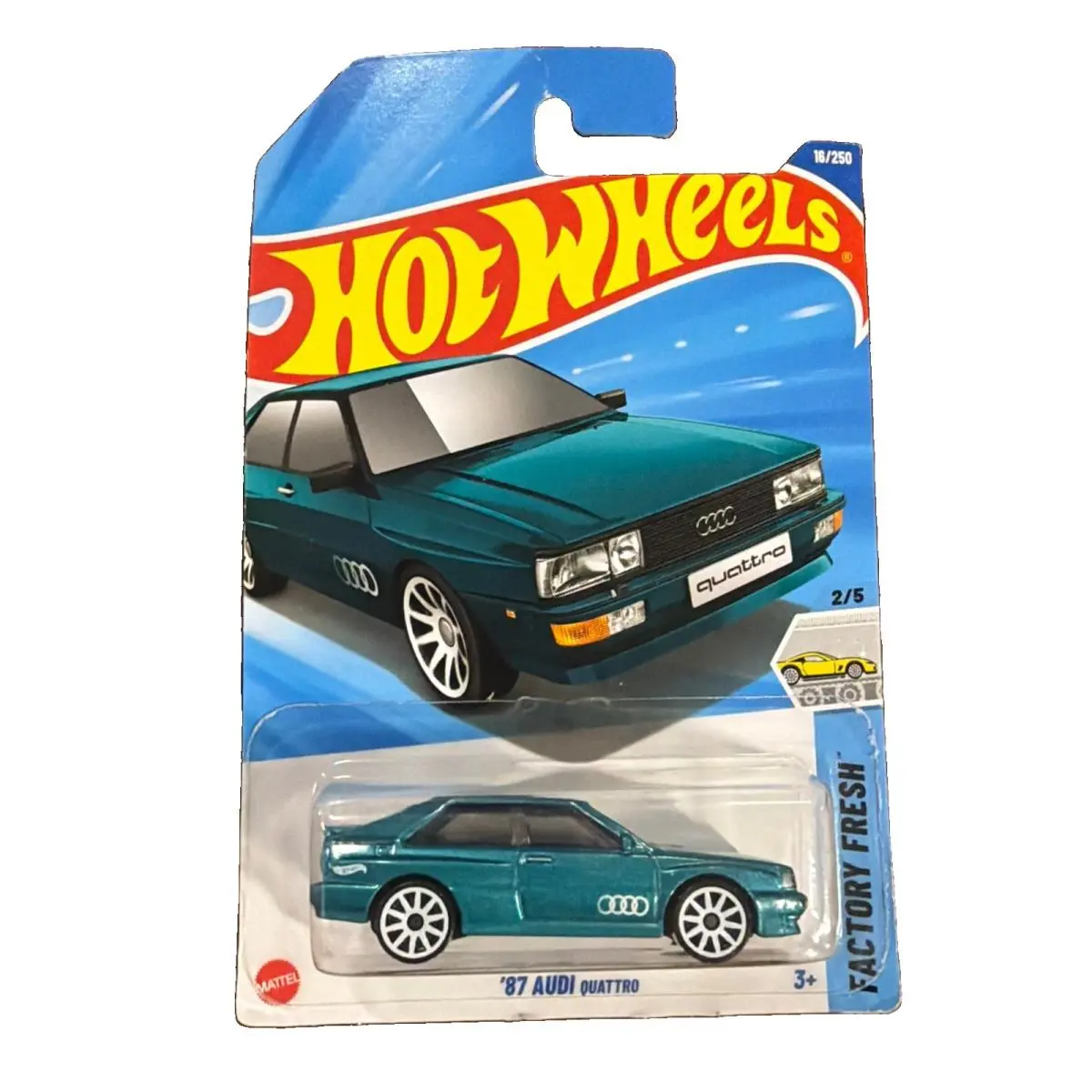 Hot Wheels `87 Audi Quattro Green Diecast Car 1:64 Factory Fresh