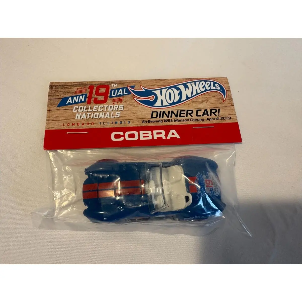Hot Wheels 19th Annual Collectors Nationals Shelby Cobra Dinner Car Blue