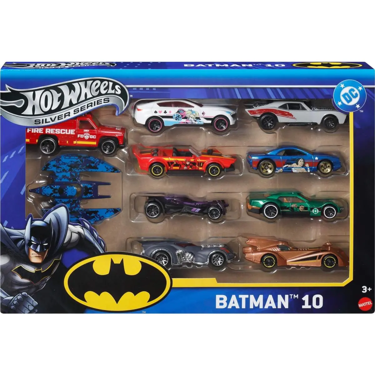 Hot Wheels Toy Cars Batman-themed 10-Pack Set of 10 Die-cast Vehicles Includ