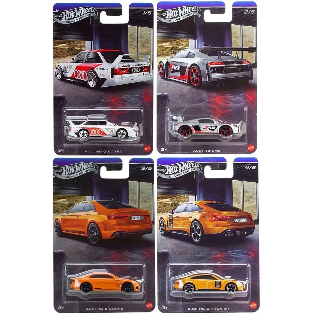 Hot Wheels Silver Series Audi 4-Car Bundle Die-cast GRT01-956Q