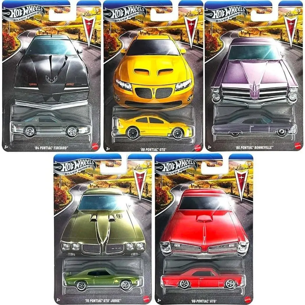 Hot Wheels Silver Series Pontiac 5-Car Bundle GRT01-956P
