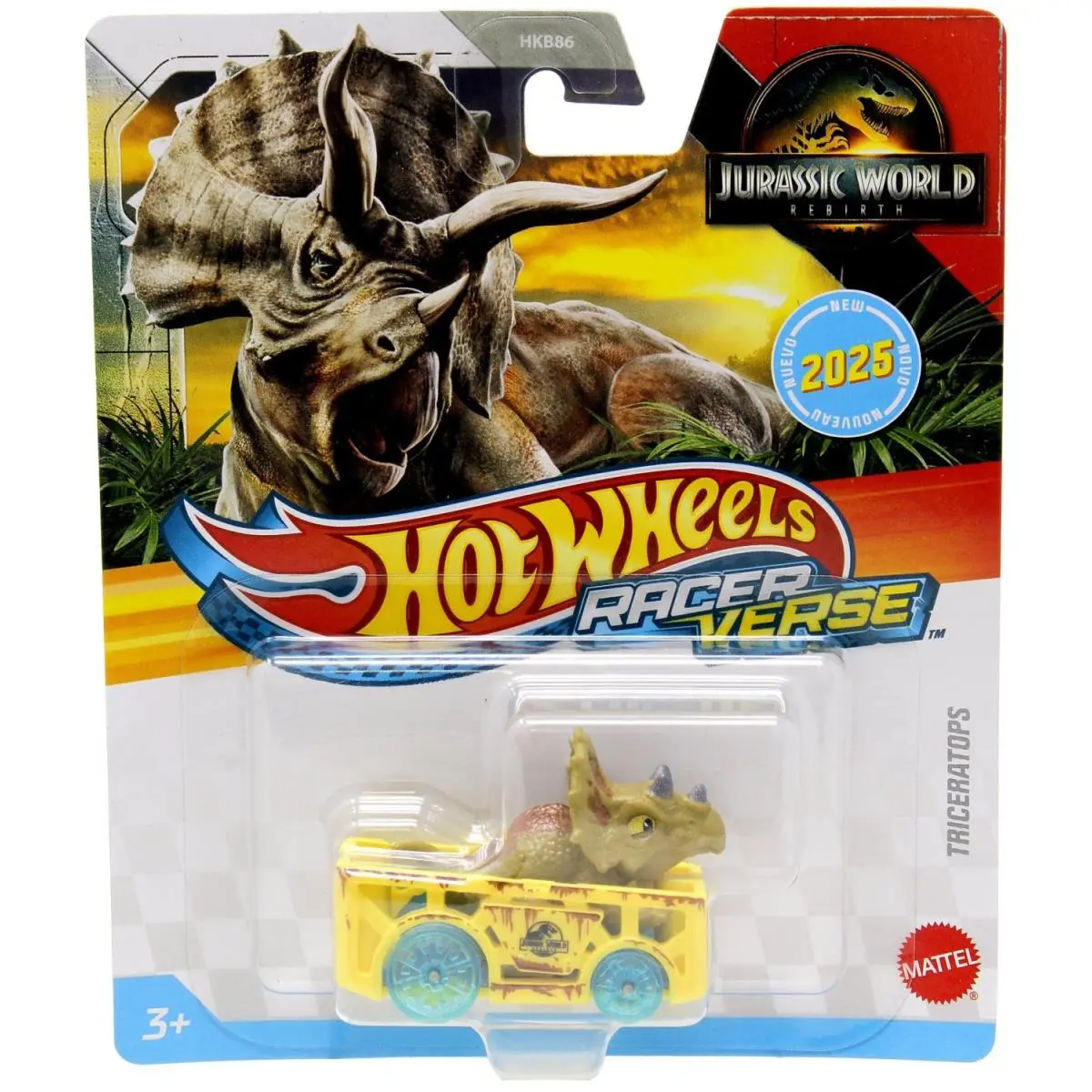 Hot Wheels Racerverse Jurassic World Triceratops Die Cast Car