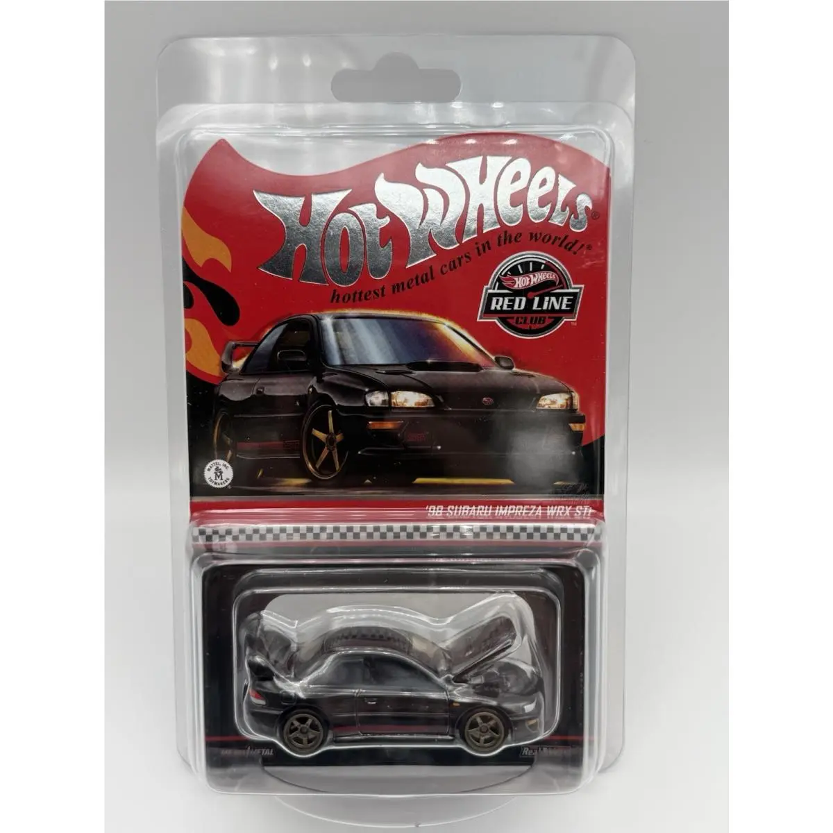 Hot Wheels Red Line Club Exclusive `98 Subaru Impreza Wrx Sti Black in Protector