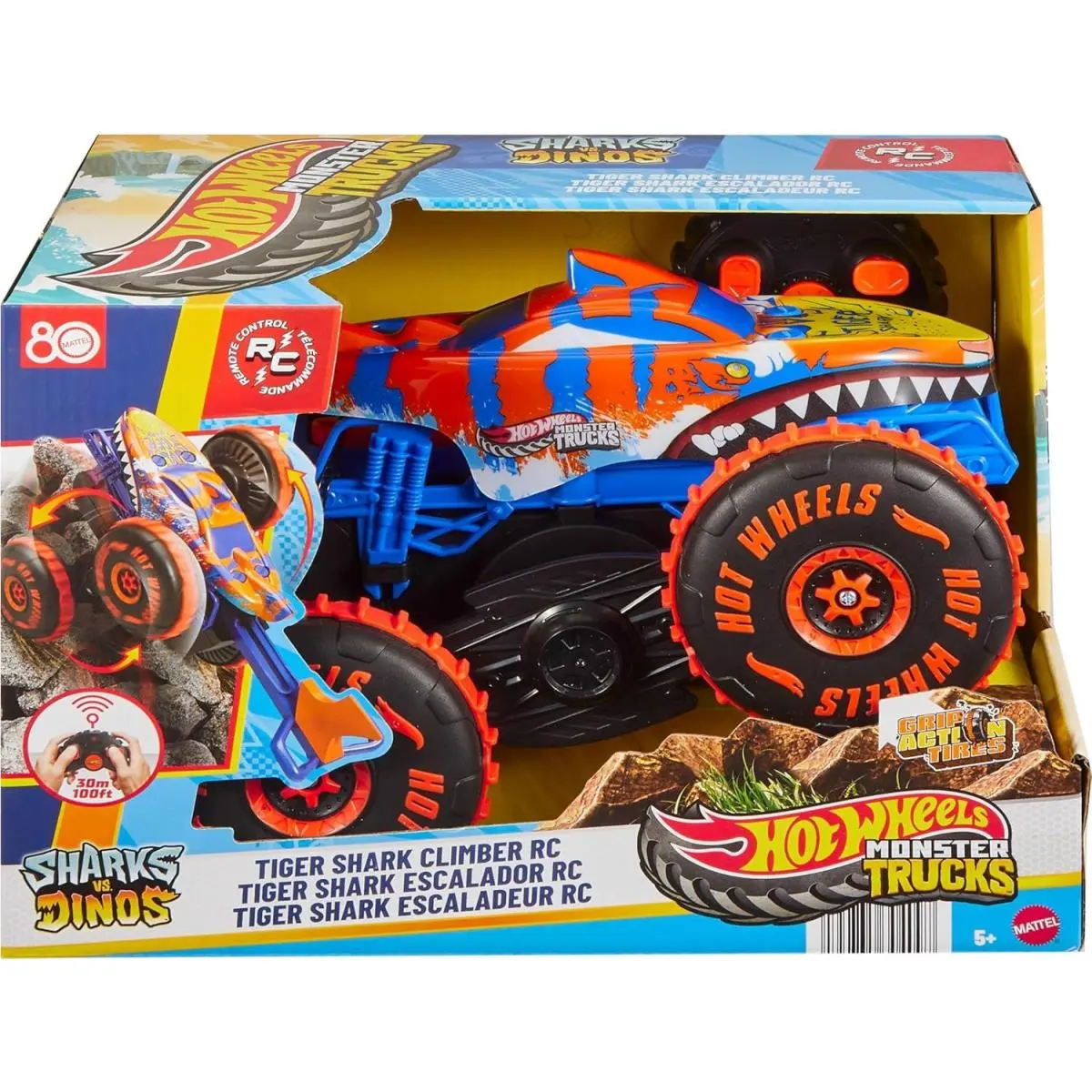 Hot Wheels Monster Trucks Sharks vs Dinos Tiger Shark Climber R/c Vehicle