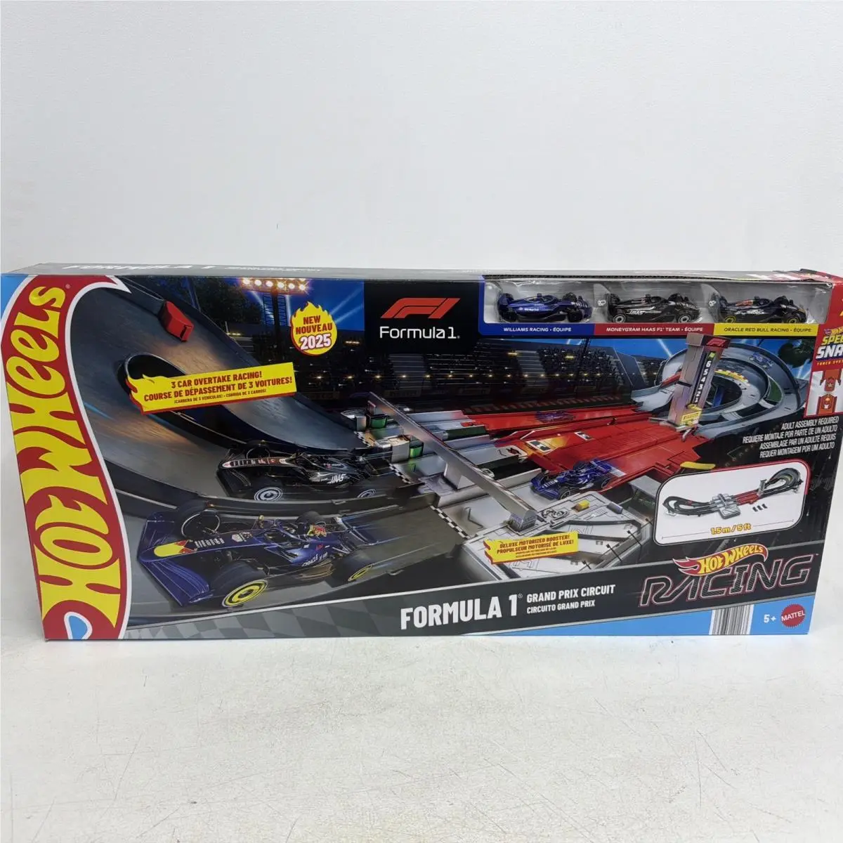Hot Wheels F1 Grand Prix Circuit Track Set with 3 Formula 1 Die-cast Cars 1:64