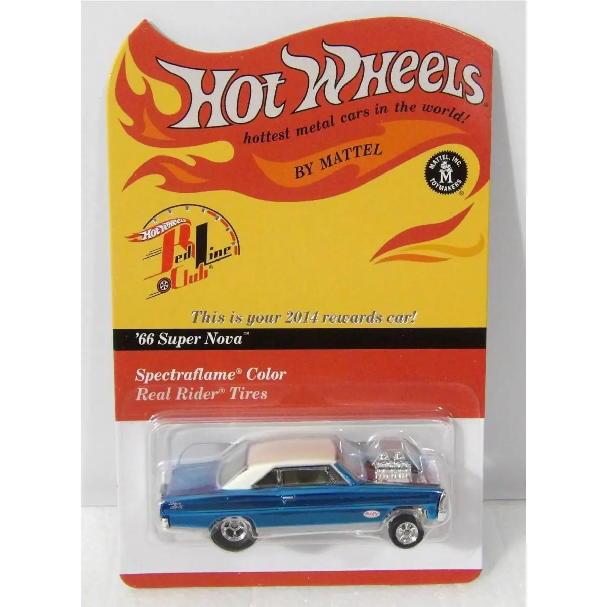 Hot Wheels Rlc 2014 Rewards Car 1966 Chevy 66 Super Nova Blue 3460/10 200