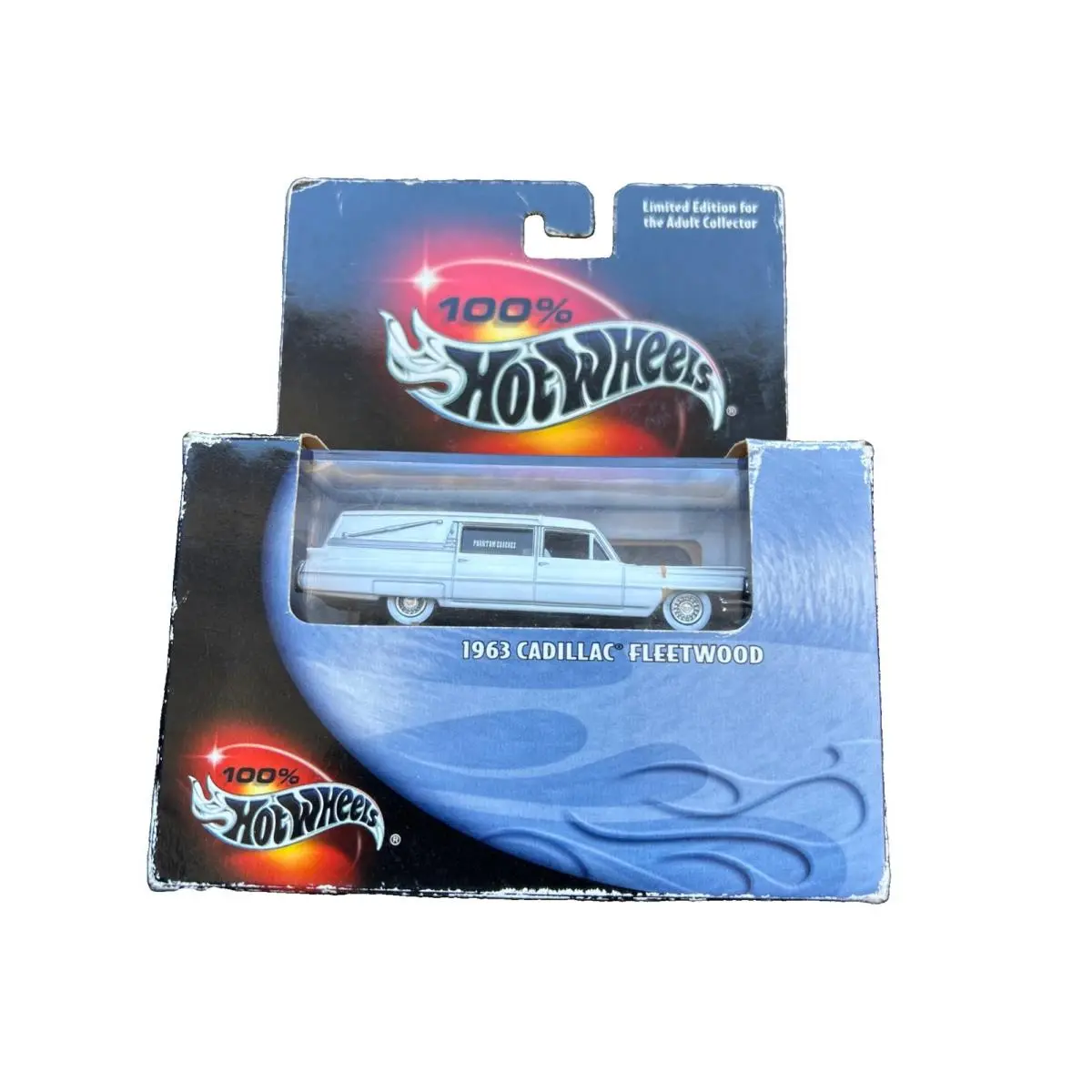 Hot Wheels 1963 Cadillac Fleetwood Hearse 1:64 White Diecast w/ Case