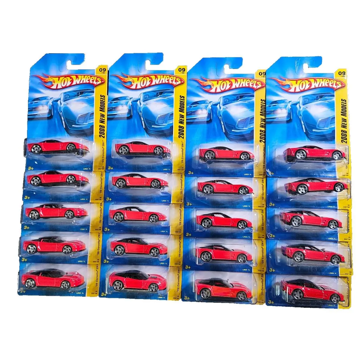 20 Rare Hot Wheels 2008/09 Models 09/40 `09 Corvette ZR1 Red