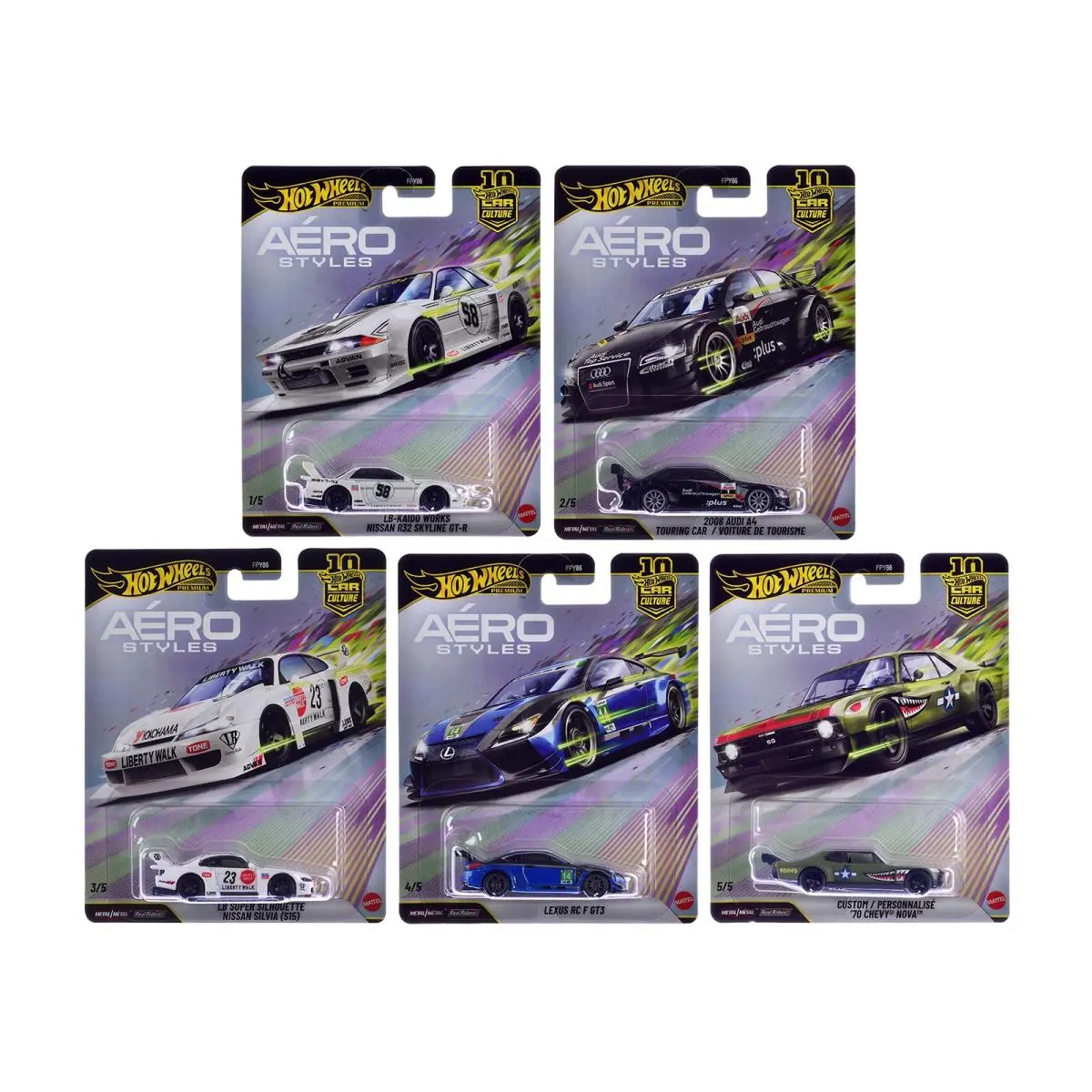Aero Styles 5 Piece Set Car Culture 10th Anniversary 2026 Series U - Multi