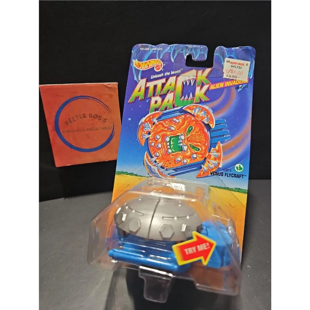Vntg Hot Wheels Attack Pack Alien Invaders Venus Flycraft 1:64 Diecast Car Nip