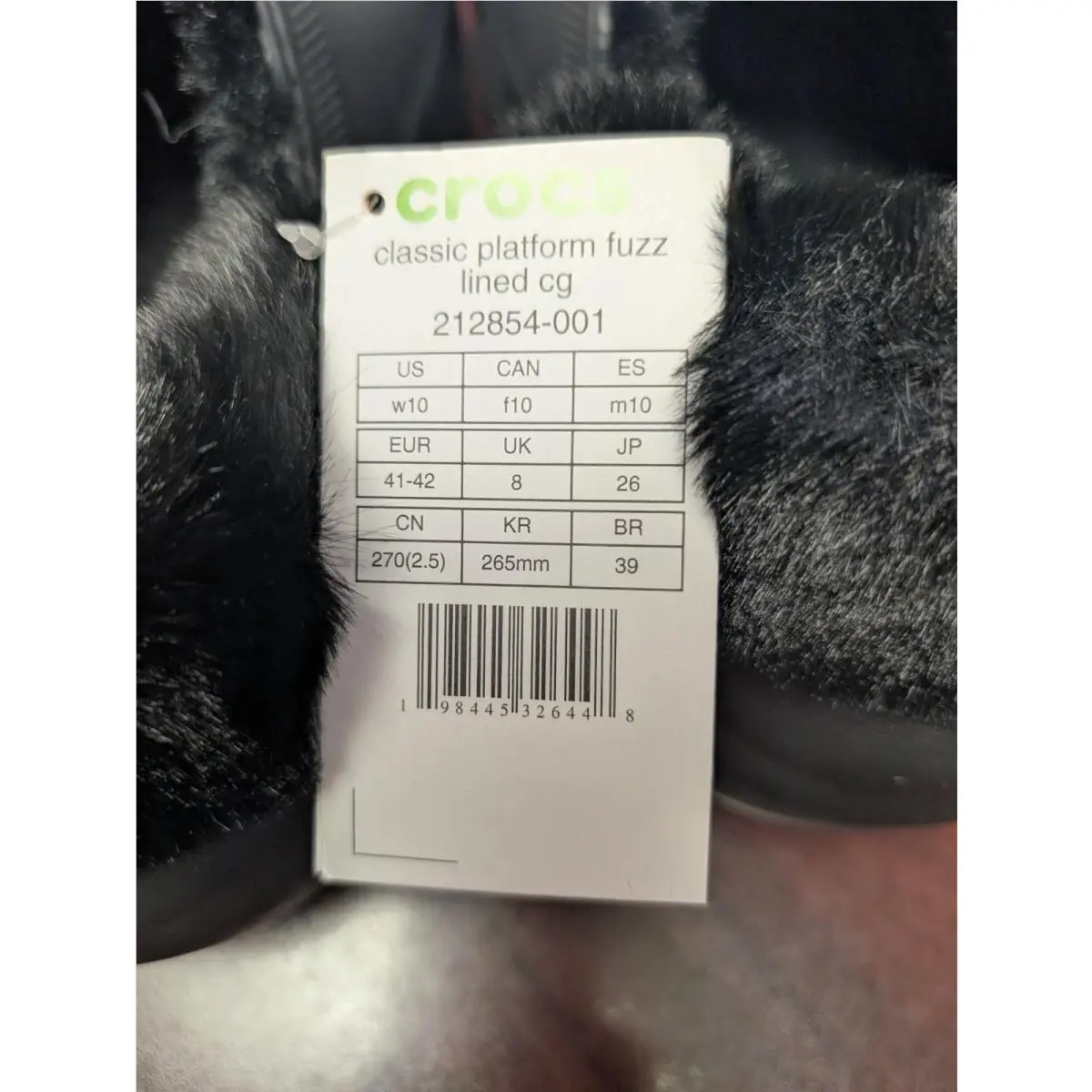 Crocs shoes - Classic Platform Fuzz Lined Clog - Black 2
