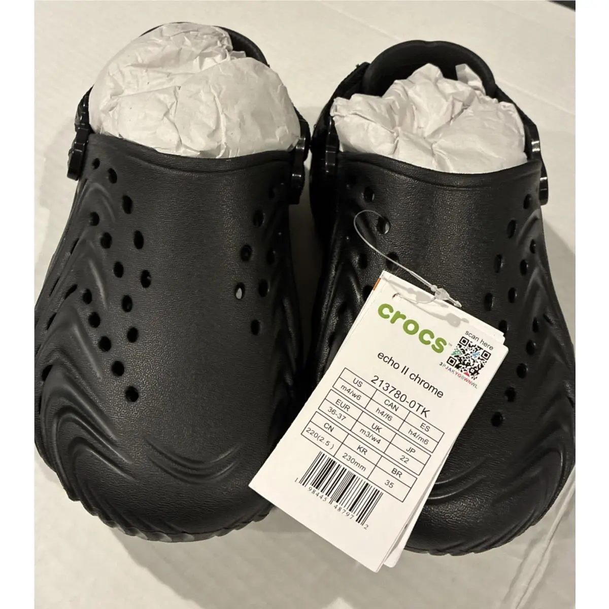 Crocs Echo 2 Chrome Clog Mens Size 4 Woman’s 6