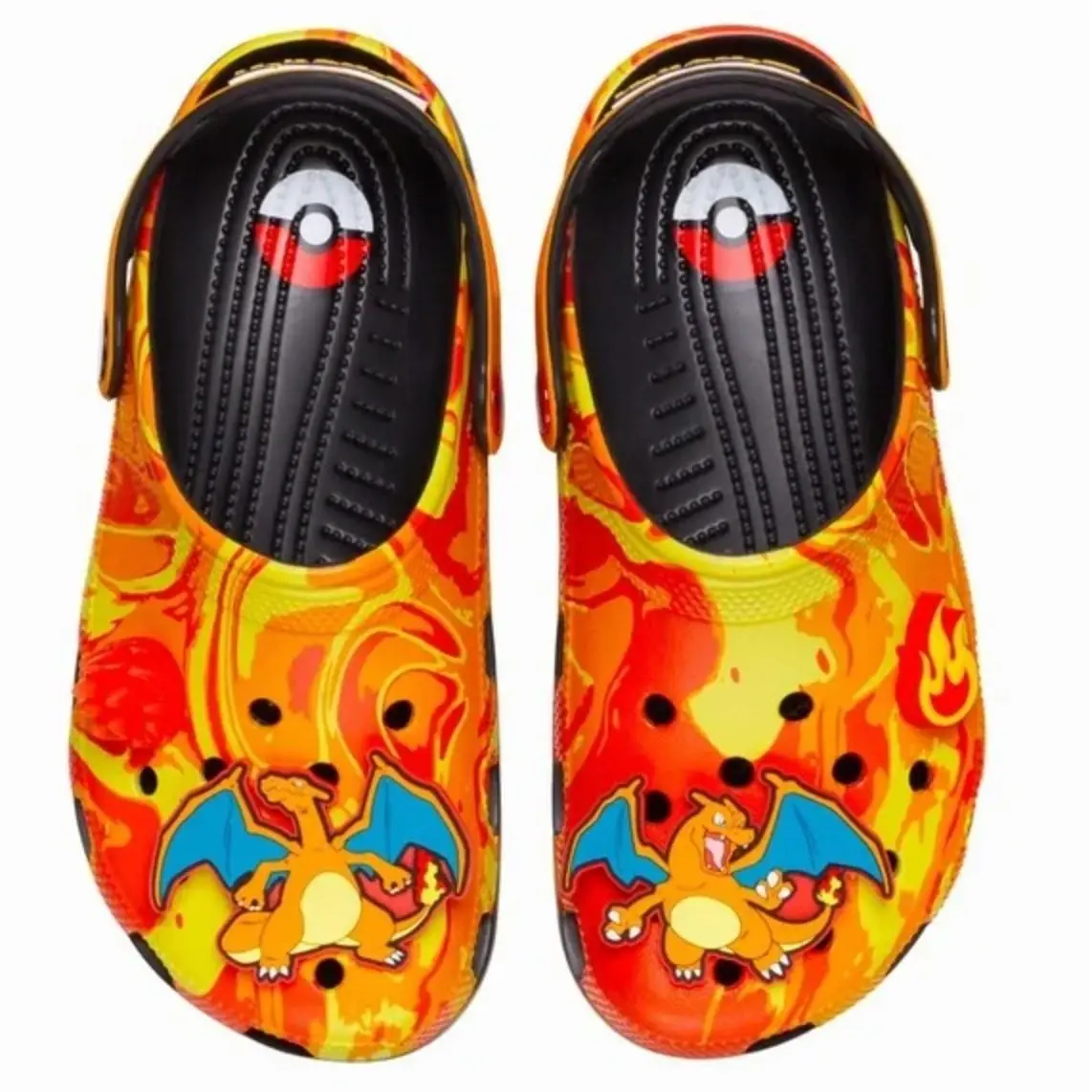 Crocs Mens Classic Pokemon Charizard Clogs Mens 8 Womens 10 Orange Black