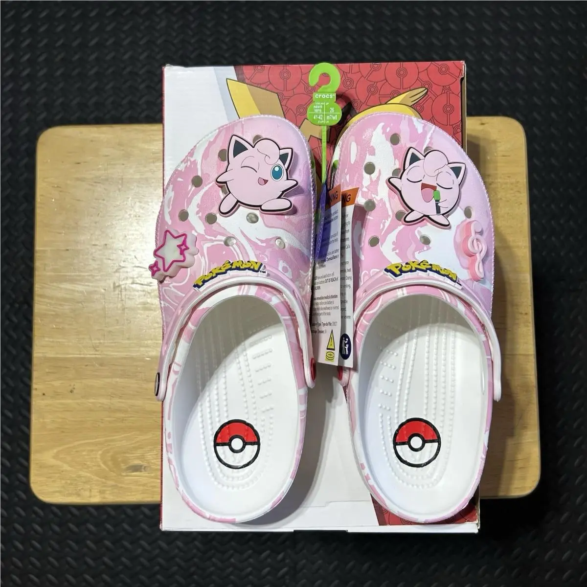 Crocs Pokemon Jigglypuff Classic Clog Shoes Pink Light Up Men’s 8 Women’s 10