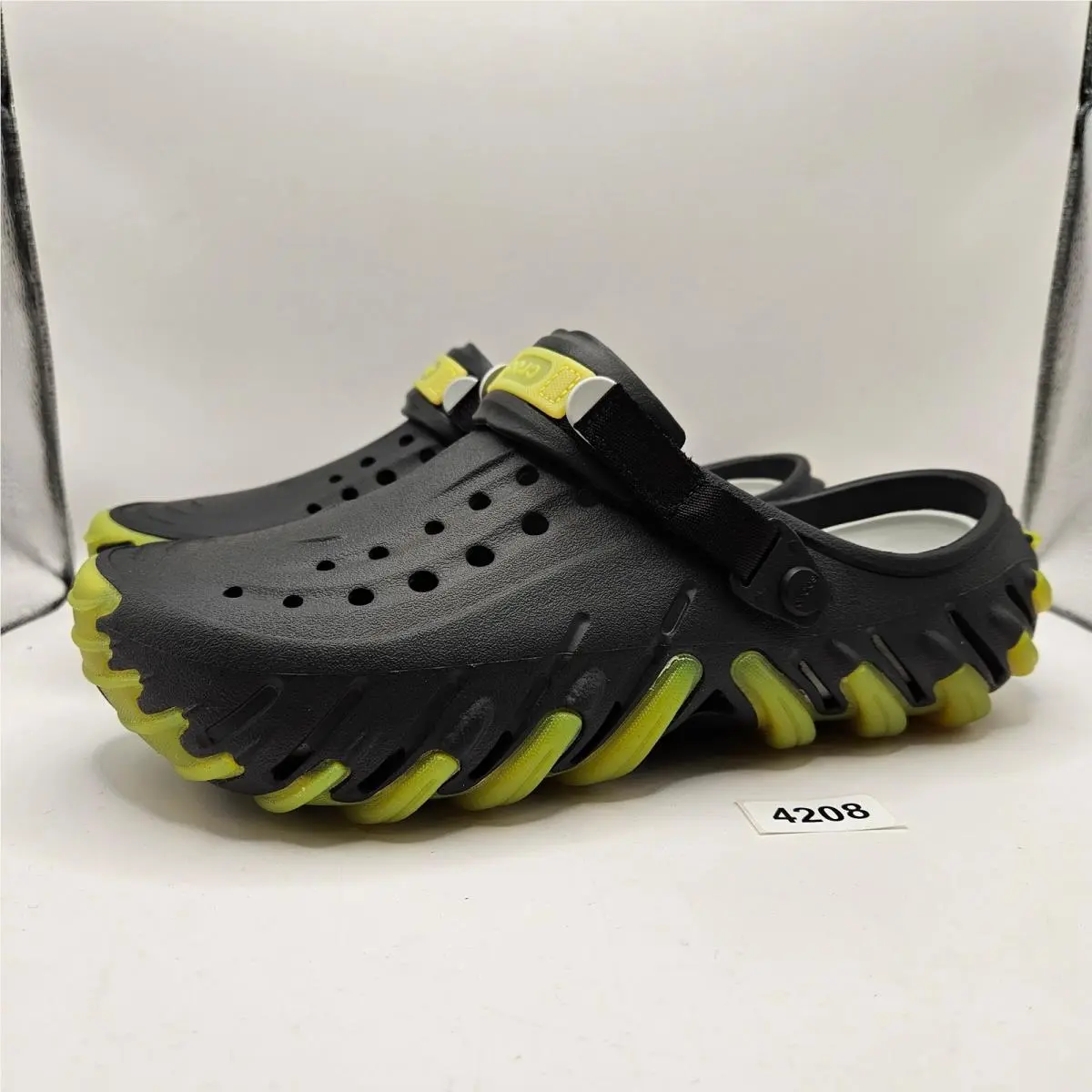 Crocs Men`s 11 Echo Icey RO Clog Black Green 211458-001 Backstrap Terra