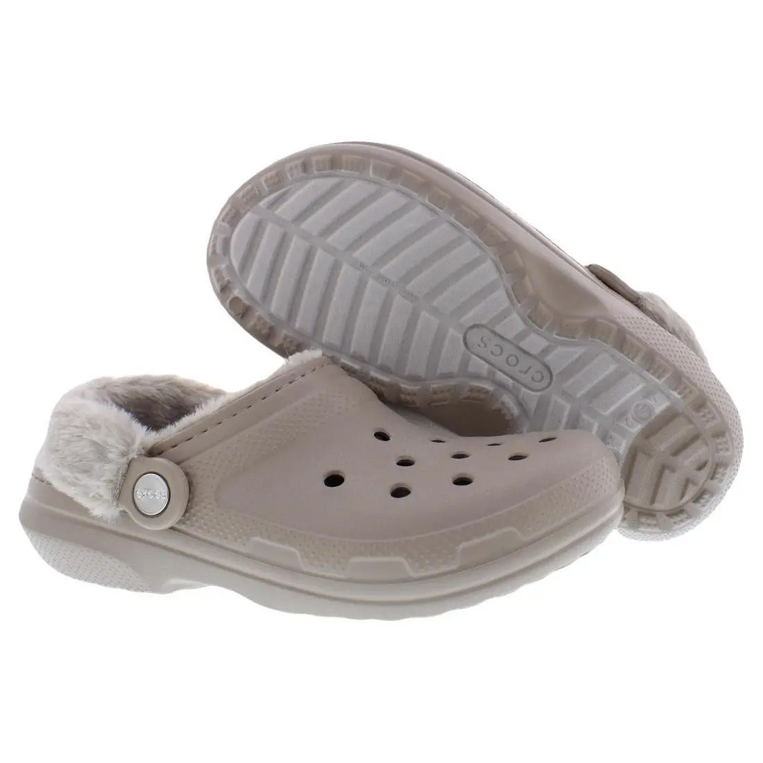 Crocs Classic Fuzz Lined Clog Unisex Shoes Size 5 Color: Sandstone