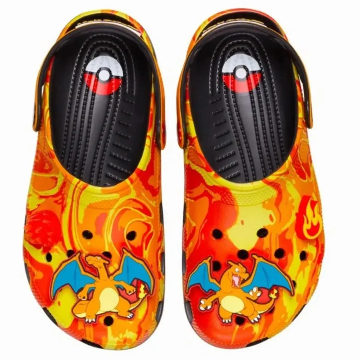 Crocs Mens Classic Pokemon Charizard Clogs Mens 8 Womens 10 Orange Black