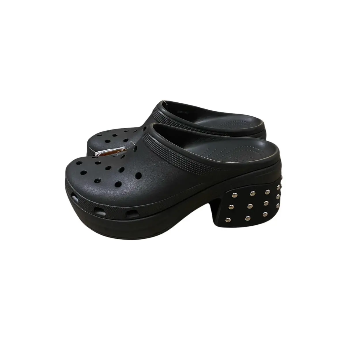 Crocs Siren Black Studded Platform Clog Heel Men Size 13 Disco