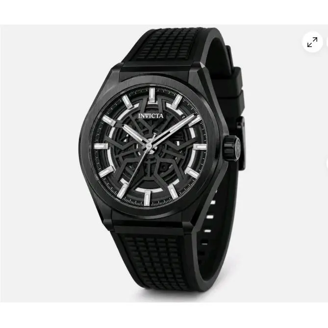 Invicta Speedway Rim Men`s Watch - 46mm 70057 Black W/black Silicone Band