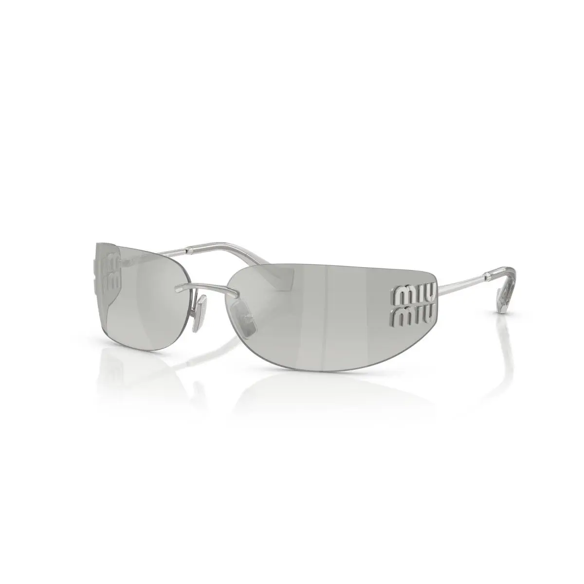Miu Miu MUA51S 1BC10Y Sunglasses Silver / Grey Silver Mirror Gradient Lens