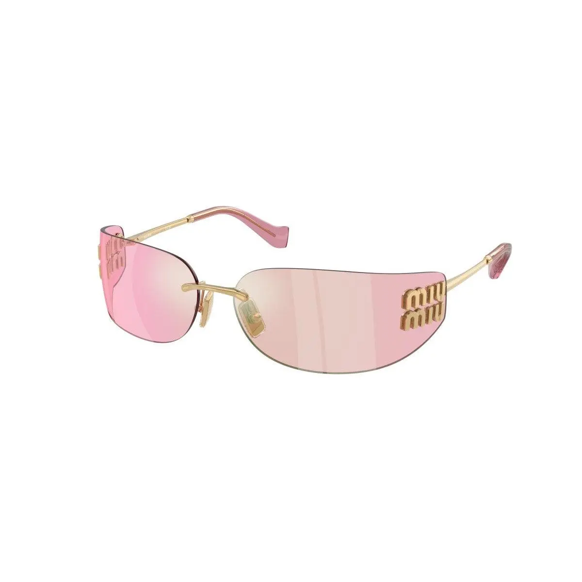 Miu Miu MUA51S 5AK90Y Sunglasses Gold / Pink Infrared Solid Lens