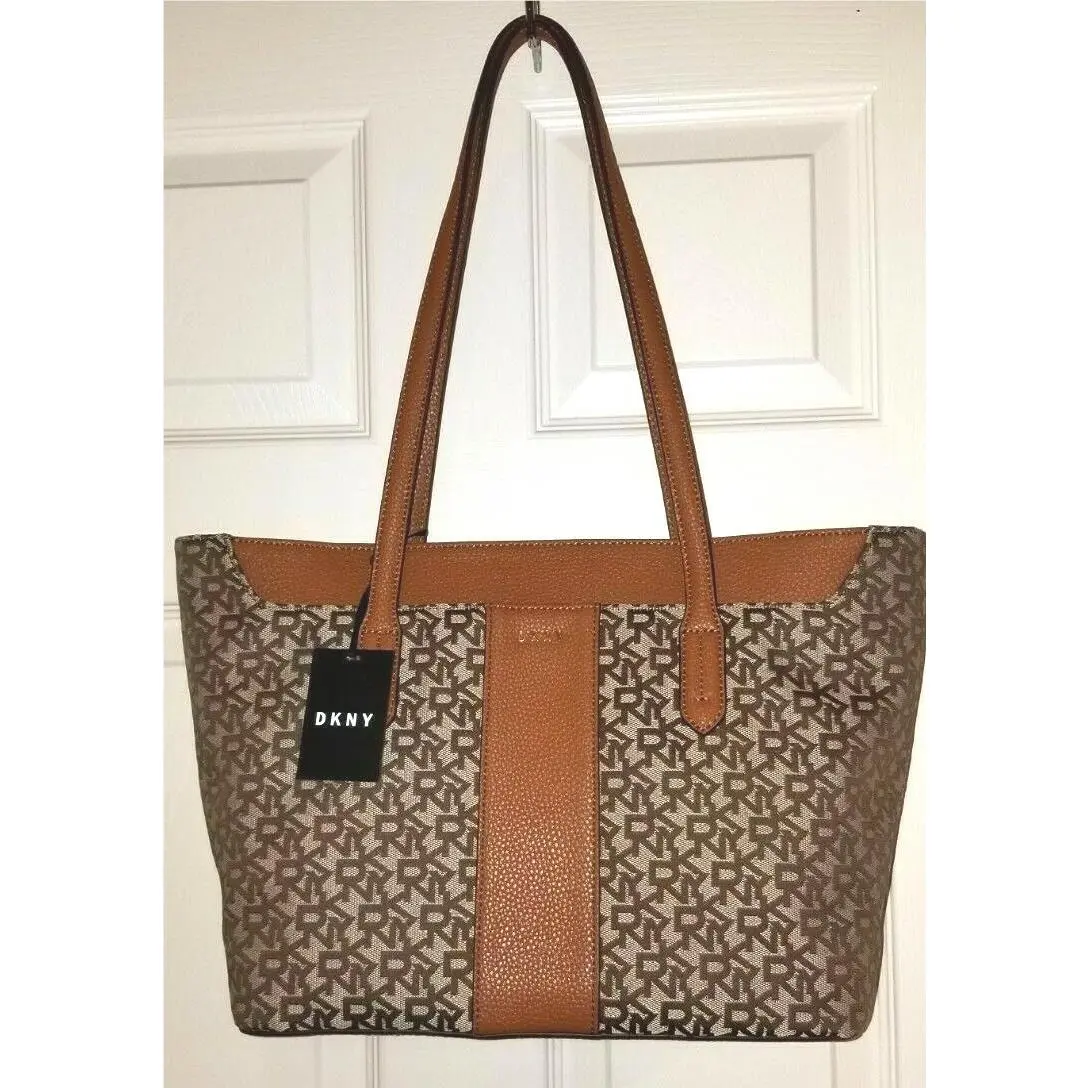 Dkny Beca R93AFE86 Nhj French Grain Leather Chno-brown LG Tote
