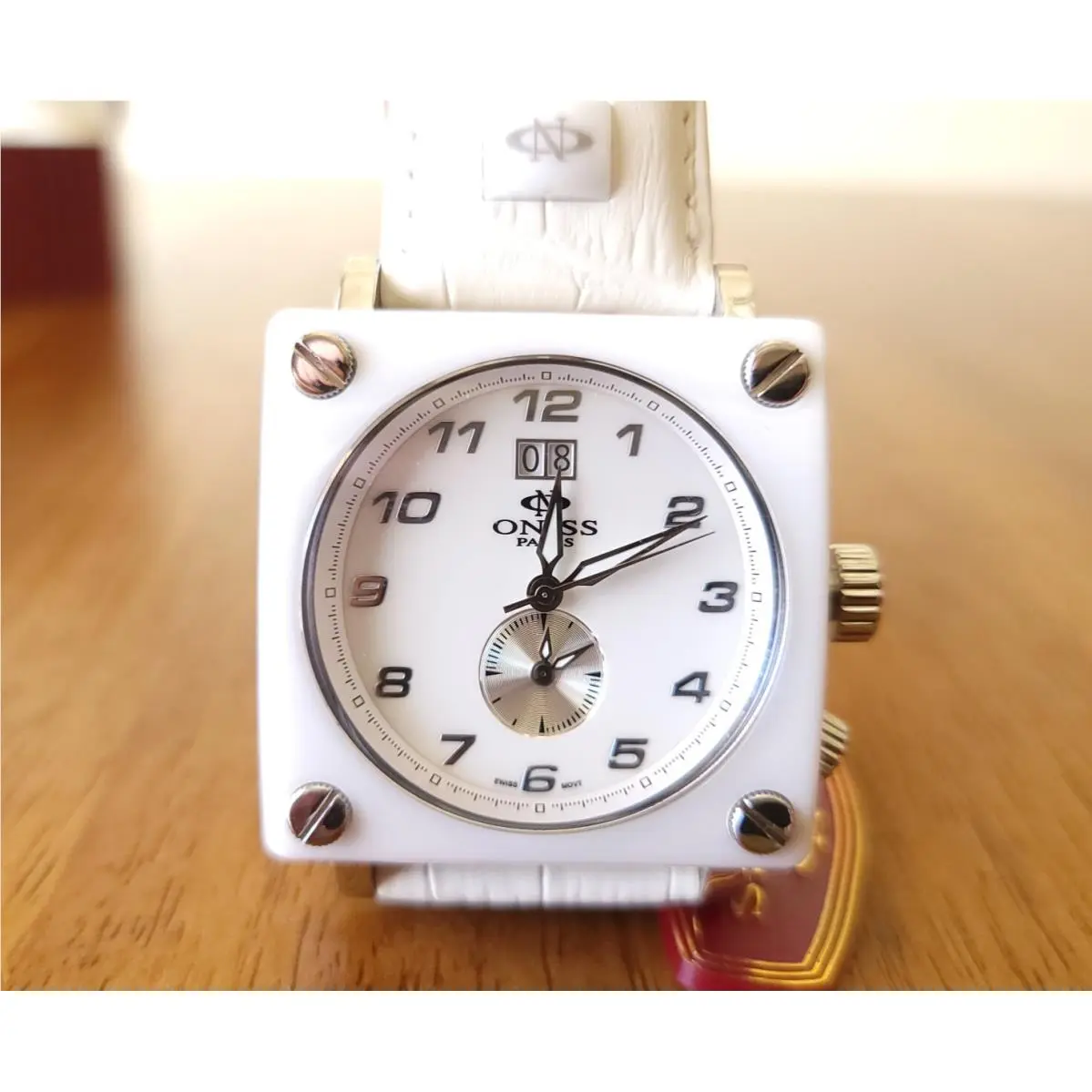 Oniss Square Wristwatch Ceramic Sapphire Crystal Swiss Movement 43mm ON687-M