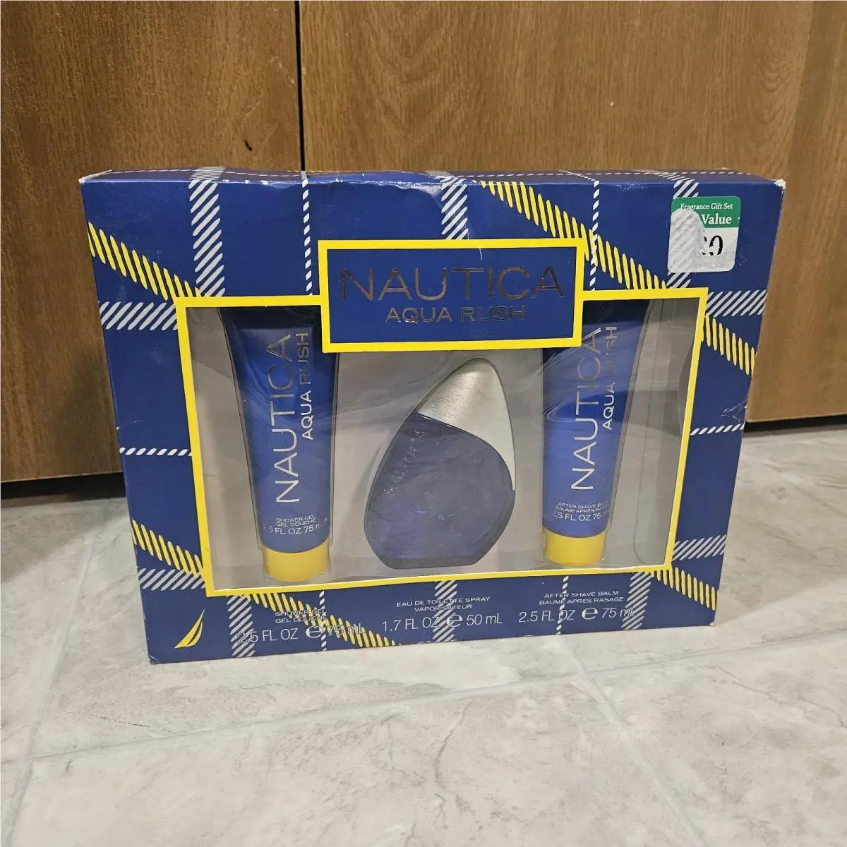 Nautica Aqua Rush 3 Piece Men Fragrance Gift Set 1.7oz Edt